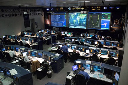 NASA's "Shuttle" (White) Flight Control Room in Houston, Texas