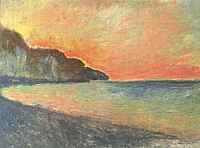 Cliff at Pourville, Sunset Monet w1425.jpg