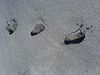 Footprints on a beach