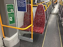 NGR 719 after the disability upgrade has been completed. This train now has two toilets in the centre of the train (back to back in the middle two cars) and more priority seating throughout the train NGR 719 Disability Upgrade.jpg