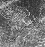 The Nazca Lines, Peru are a series of ancient geoglyphs located in the Nazca Desert in southern Peru. They were designated a UNESCO World Heritage Site in 1994. Nazca monkey.jpg