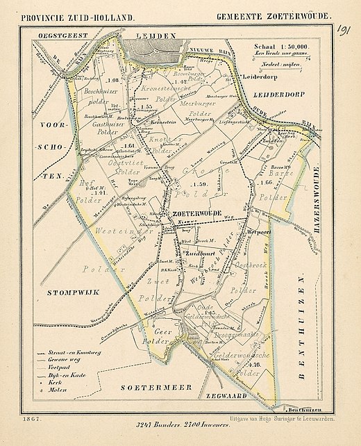 De gemeente Zoeterwoude in 1867