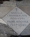 Neville Chamberlain floorstone, Westminster Abbey.jpg