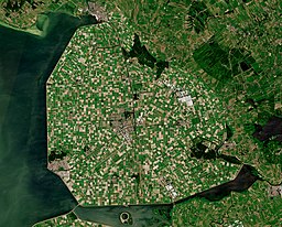 Satellitbild av Noordoostpolder.