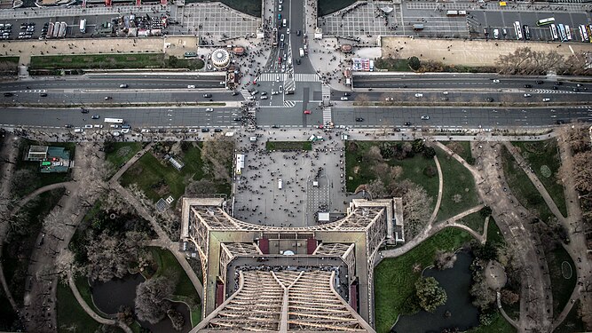 North end of Champ de Mars and Quai Branly - As viewed from the Eiffel Tower (2016)