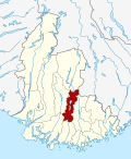 Kart over Audnedal Tidligere norsk kommune