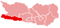 De ligging van het district Hermagor in de deelstaat Karinthië
