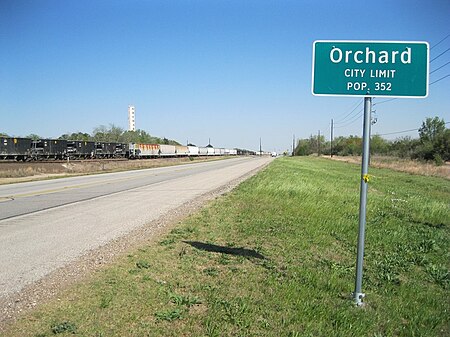 Orchard TX Sign Hwy 36.JPG