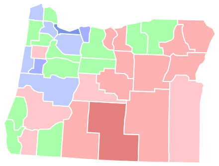 Party registration by county (October 2018)   Democrat ≥ 30%  Democrat ≥ 40%  Democrat ≥ 50%  Republican ≥ 30%  Republican ≥ 40%  Republican ≥ 50%  Unaffiliated—≥30%