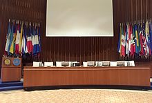 Stage of the Pan-American Health Organization building Auditorium in Washington, DC PAHO-Auditorium-Stage-DC.jpg