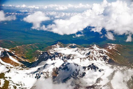 Pamir Mountains from an airplane