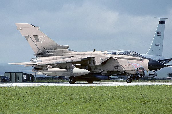 A Panavia Tornado GR.1, much like No. 17 Squadron operated from 1985 to 1999, as well as during Operation Granby.