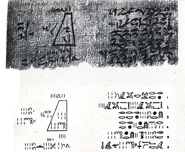 Problem 14 of the Moscow Mathematical Papyrus, on calculating the volume of a frustum
