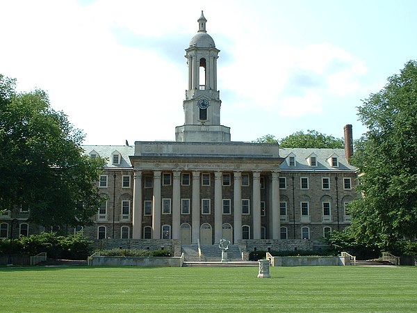 Old Main, the main administrative building of Penn State, at University Park.