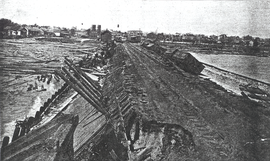 Damage caused by the hurricane in Pensacola Pensacola 1906 hurricane damage.png