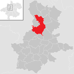 Kommunens läge i distriktet Grieskirchen