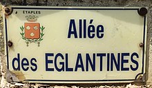 Foto af et gade skilt taget i byen Étaples - Allée des Églantines.jpg