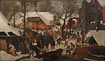 Pieter Brueghel den yngre, Konungarnas tillbedjan i snö, odaterad, sedan 1979 på Kungliga museet för sköna konster i Belgien (36 x 56 cm).