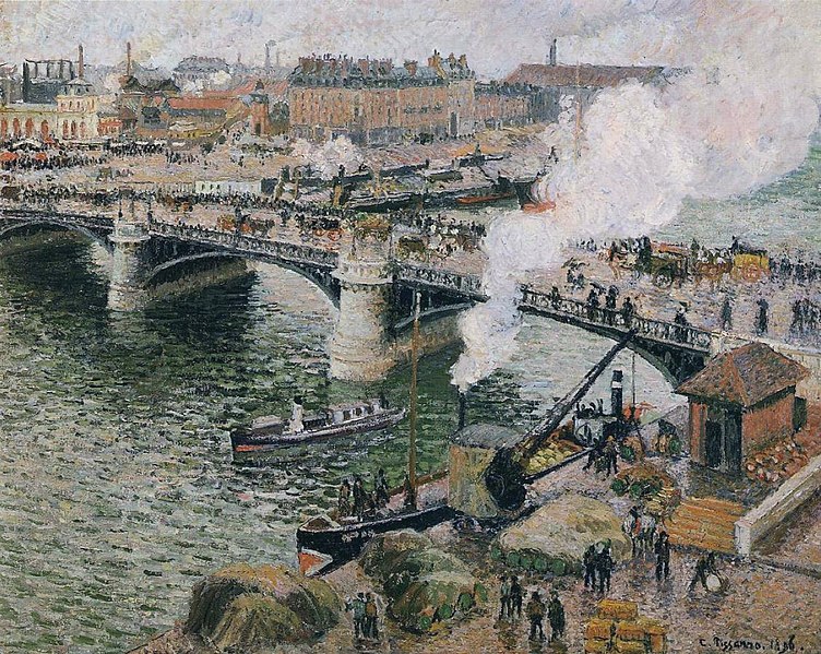 File:Pissarro - Pont Boieldieu in Rouen, Rainy Weather.jpg