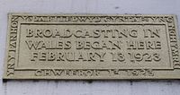 The Commemorative plaque at 19 Castle Street, Cardiff Plaque - Broadcasting in Cardiff.JPG