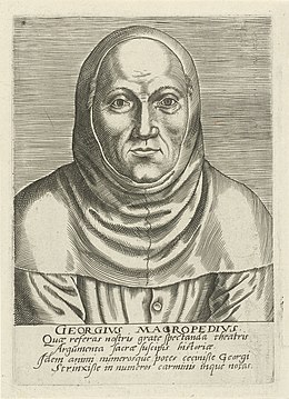 Portret van Georgius Macropedius Georgivs Macropedivs (titel op object), RP-P-1906-1493.jpg