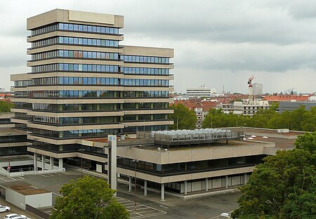 Postscheckamt Hannover Übersicht mit Hochhäuser