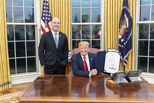 Gonzalez with President Donald Trump in January 2020