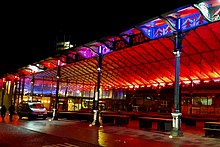 Preston Market Hall and Covered Market at night