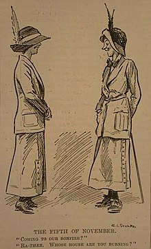 Punch cartoon depicting militant suffragettes Punch5Nov1913.jpg