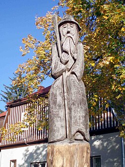 Rubezahl woodcarving in the Polish Karkonosze Mountains