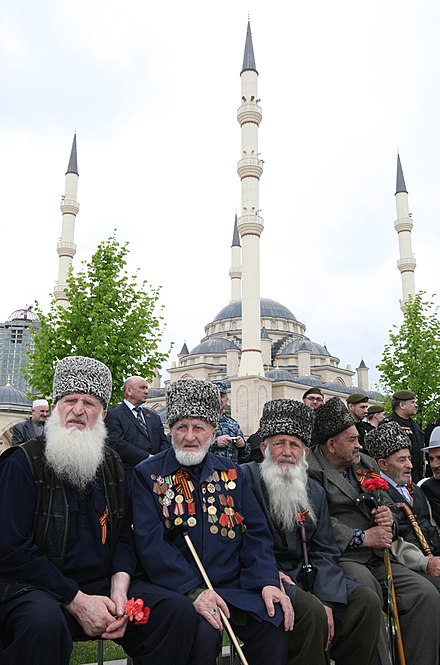 Chechen World War II veterans during celebrations on the 66th anniversary of victory in the Second World War.