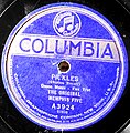 Label der US-Marke Columbia aus der ersten Hälfte der 1920er Jahre, frühe Jazzplatte