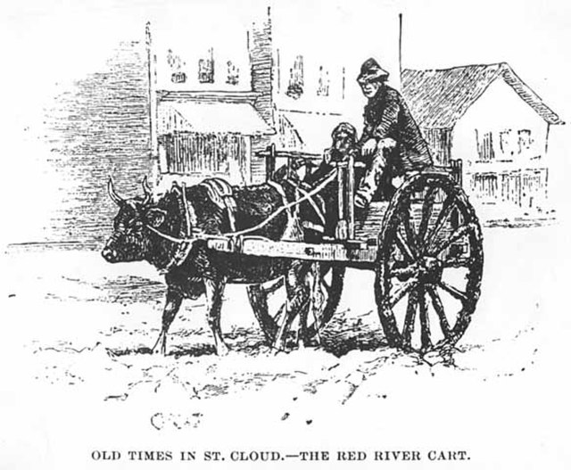 Red River cart at Saint Cloud, 1887