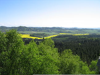 View over the Lusatian Mountains near Ringelshain