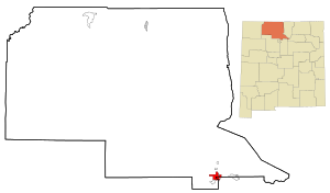 Rio Arriba County New Mexico Incorporated and Unincorporated areas Espanola Highlighted.svg