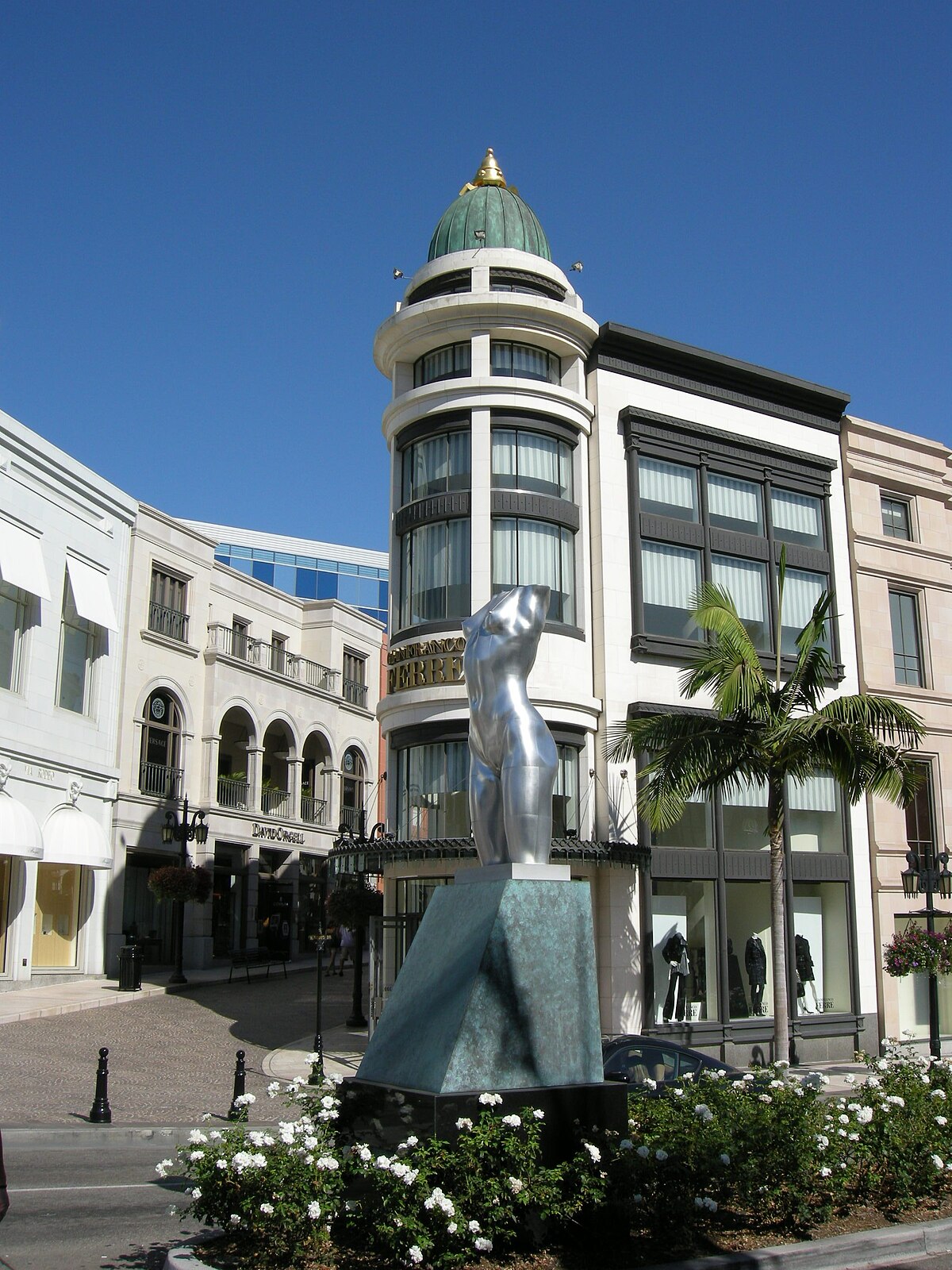 The beautiful architecture at Two Rodeo Drive on Rodeo Drive in