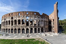 The Colosseum is still today the largest amphitheater in the world. It was used for gladiator shows and other public events (hunting shows, recreations of famous battles and dramas based on classical mythology). Rome (IT), Kolosseum -- 2013 -- 3400.jpg
