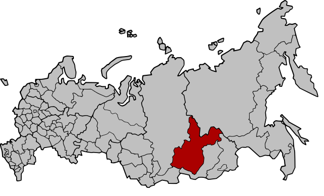 Irkutsk oblast på kartet over Russland