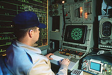 AN/SLQ-32 console aboard USS Iowa, 1984. SLQ-32 console USS Iowa.jpg