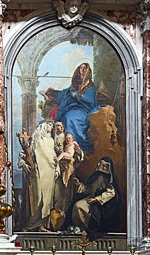 La Vergine appare alle Sante Rosa da Lima, Caterina da Siena e Agnese da Montepulciano di Tiepolo