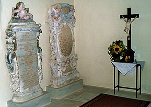 Schkölen, gravestones into the town church.jpg