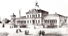 Erstes Bahnhofsgebäude 1847