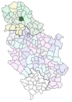 Locatie van de gemeente Žabalj in Servië
