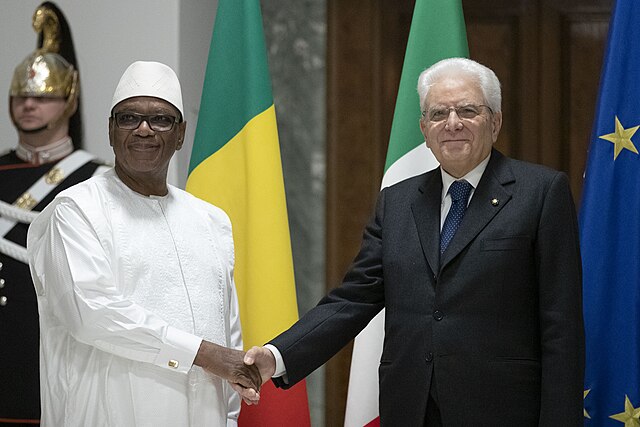 Këita with Italian President Sergio Mattarella.