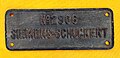 Siemens - Schuckert Werkeisenbahn Typenschild aus Messing; um 1934