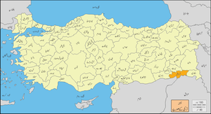 ترکی صوبے میں شرناق کا محل وقوع