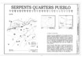 Site Plan and Statement of Significance - Serpents Quarters Pueblo, Approximately 2 miles north of County Road G, Cortez, Montezuma County, CO HABS CO-204 (sheet 1 of 5).tif