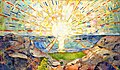 『太陽』1911-16年。油彩、455 × 780 cm。現オスロ大学講堂壁画。