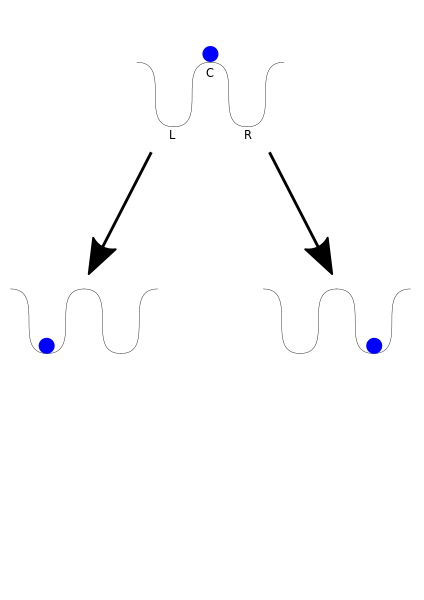 File:Spontaneous symmetry breaking from an instable equilibrium.svg