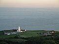 St. Catherine's Lighthouse and Knowles Farm, seen from the Coastal path near Niton, Isle of Wight.